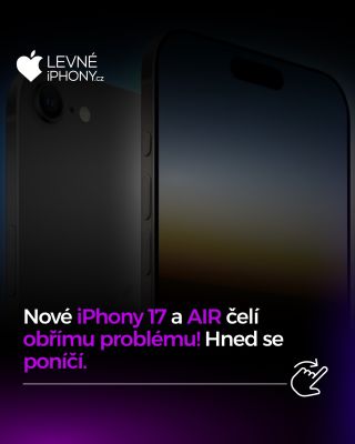 Nové modely Apple iPhone 17 a iPhone Air čelí vážnému problém. 😬 Jejich povrch se snadno poškrábe. Zatím není jasné, zda...